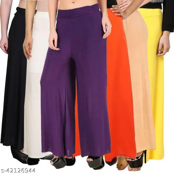 Black_White_Purple_Orange_Yellow_Beige_Serena_Wide_Leg_Palazzo_For_Women_Pack_Of_6