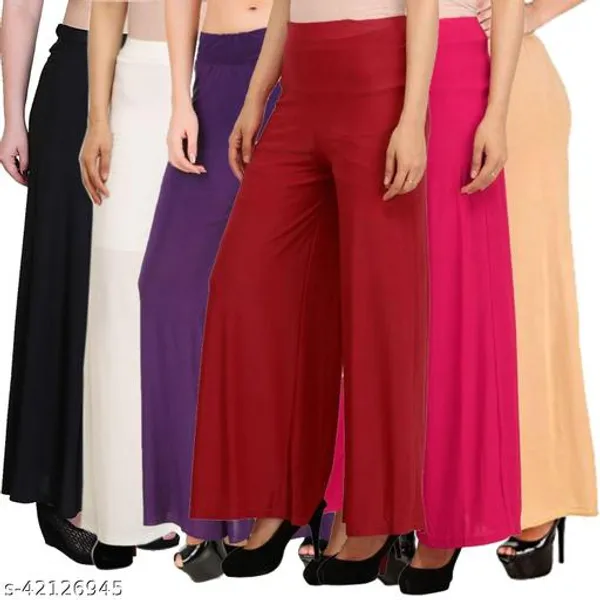 Lets_Shine_Stylish_Palazzos_Pack_Of_6s_Of_Black_White_Purple_Maroon_Pink_Beige