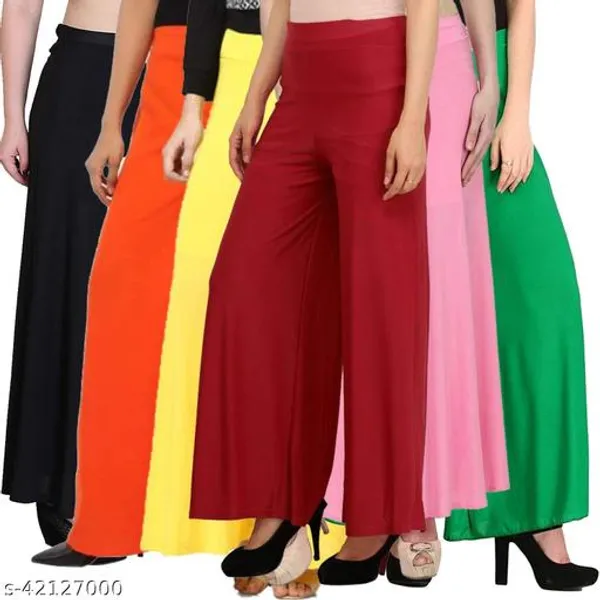 Lets_Shine_Stylish_Palazzos_Pack_Of_6s_Of_Black_Orange_Yellow_Maroon_Babypink_Green