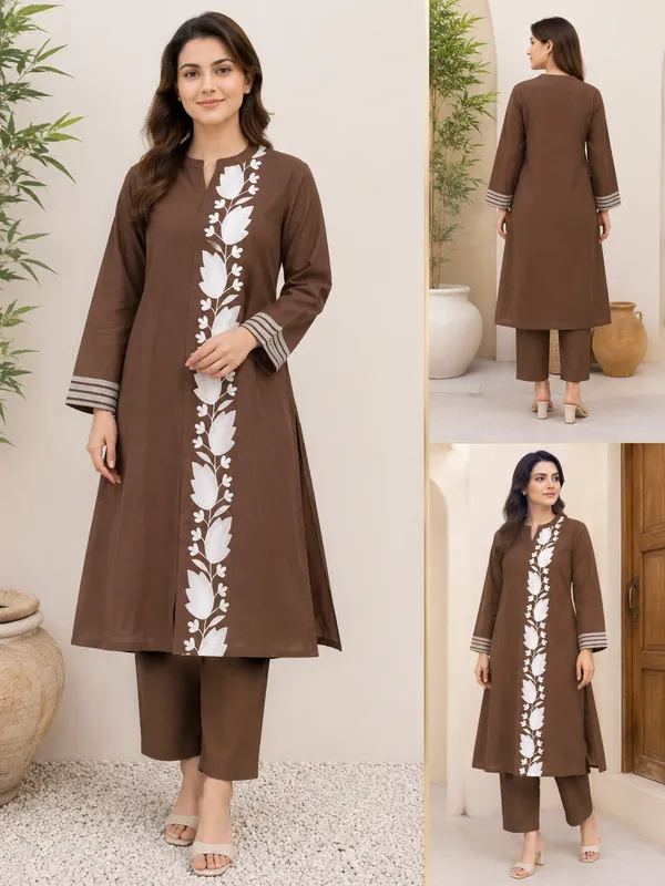 Brown_Cotton_Co_Ord_Set_For_Women