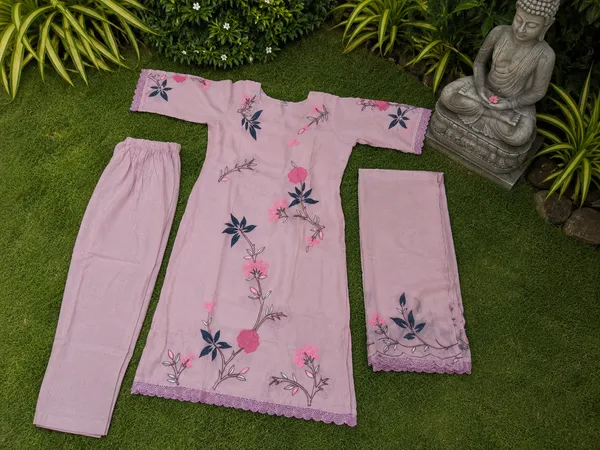 Peach_Cotton_Kurti_Set_For_Women