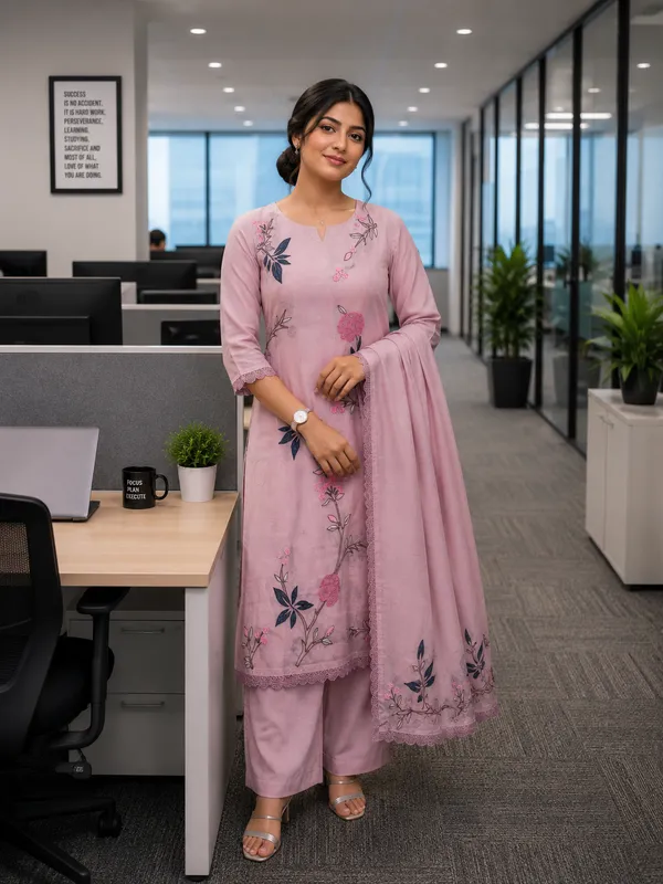 Peach_Cotton_Kurti_Set_For_Women