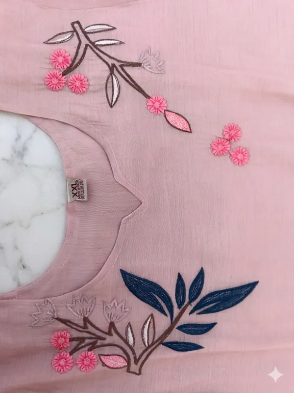 Peach_Cotton_Kurti_Set_For_Women