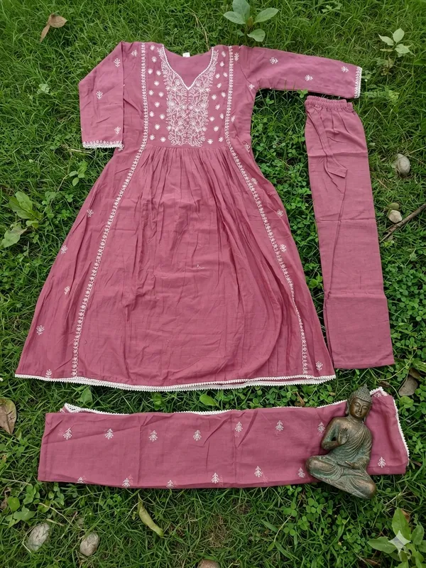 Dusty_Pink_Cotton_Ethnic_Kurti_Set_For_Women