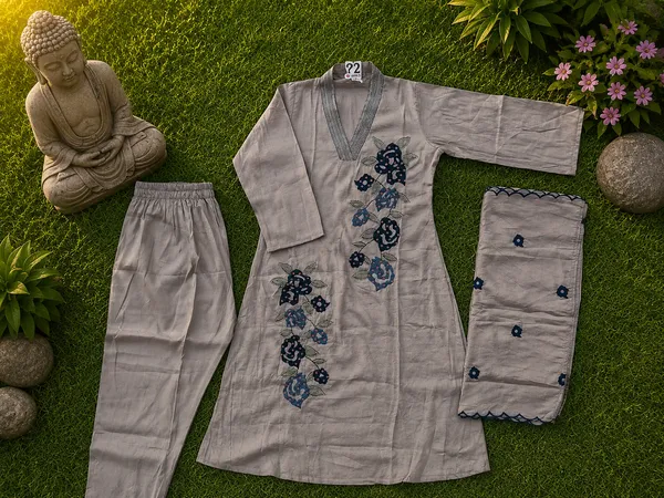 Light_Greyish_Beige_Cotton_Kurti_Set_For_Women
