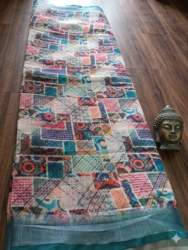 Multicolor_Cotton_Geometric_Print_Saree_For_Women