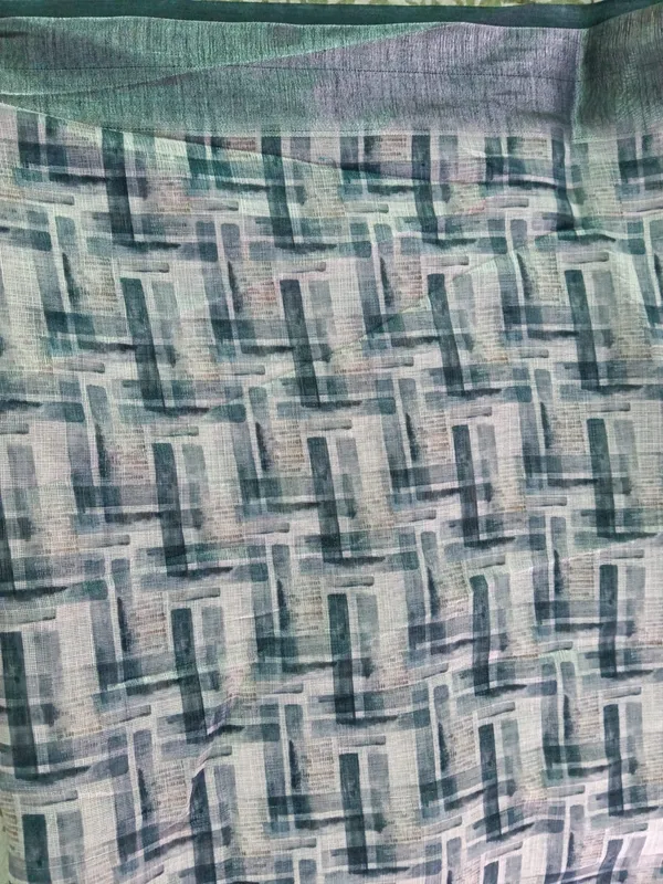 White_&_Blue_Cotton_Border_Saree_For_Women