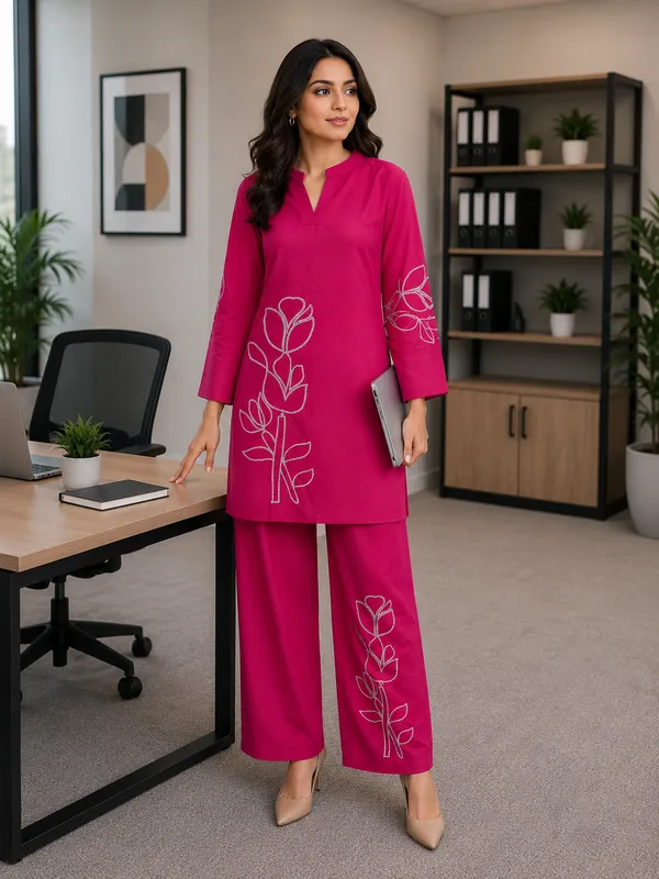 Pink_Cotton_Co_Ord_Set_For_Women