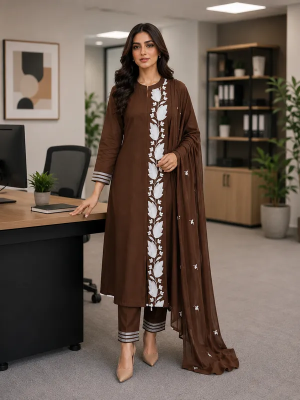 Brown_Cotton_Co_Ord_Set_For_Women