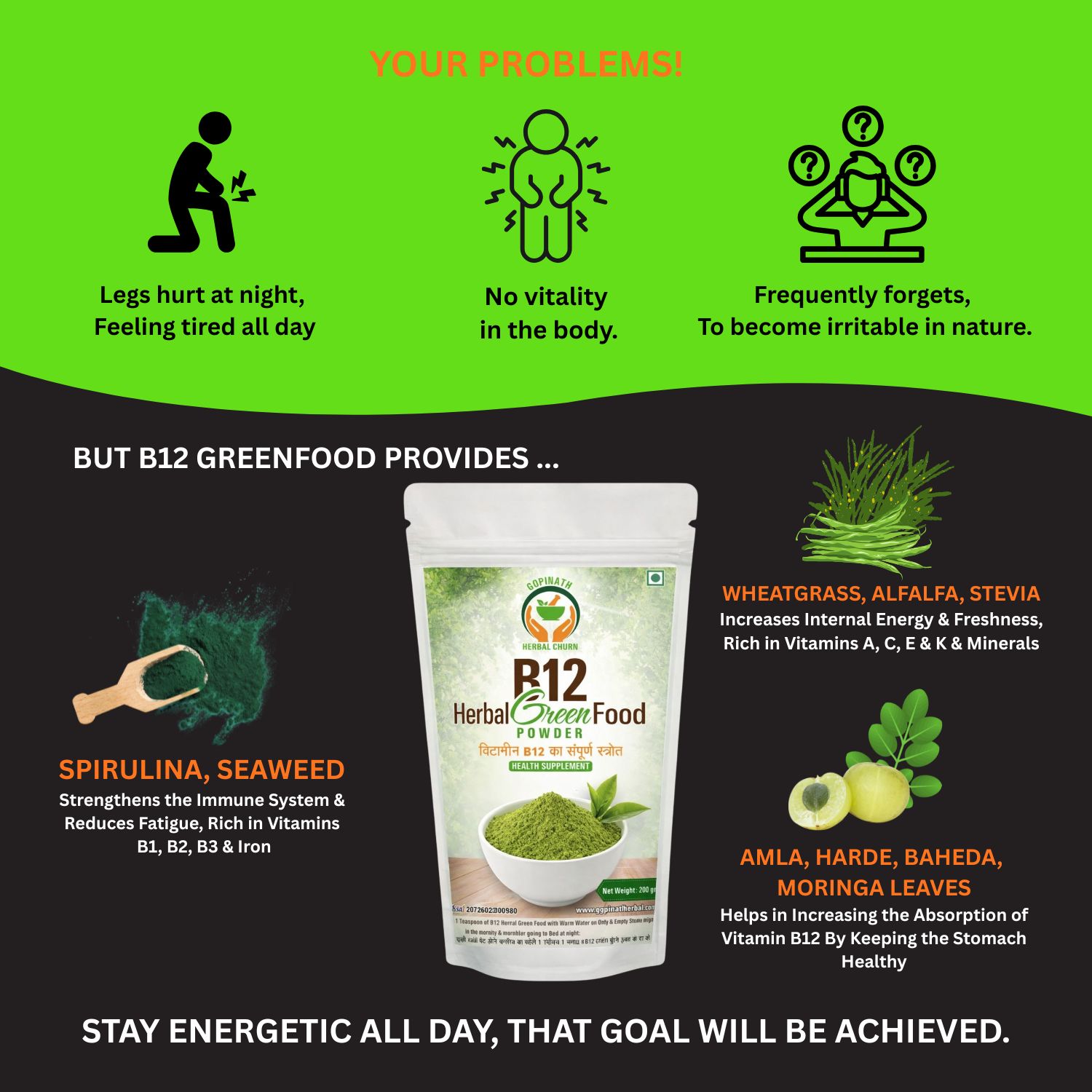 HERBAL_Churna_Powder,_200g_,_HERBAL_B12_Green_Food_Powder,200g_Natural_Ayurvedic_Laxative_for_Constipation_Relief_|_Plant-Based_Herbal_Supplement,_Boosts_Energy_&_Digestion_|_Plant_Based_Vitamin_B12_Supplement_(HERBAL_B12GreenFood_Powder)_|_Vitamin_B1,_B2,_B3,_B6,_B9,C_&_A_|_Boost_Energy_Level,_Good_For_Digestion_&_Stress,_For_Men_&_Women_Combo_400gm