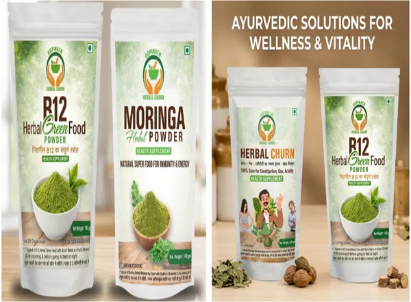 Herbal_Churn_&_B12_Green_Superfood_Powder_Combo_Pack_(100G_Each)_-_Approved_Health_Supplement_(Pack_Of_2)_&_Moringa_Leaf_Powder_&_B12_Herbal_Green_Food_Powder_Combo_Pack_-_100G_Each_(Pack_Of_2)
