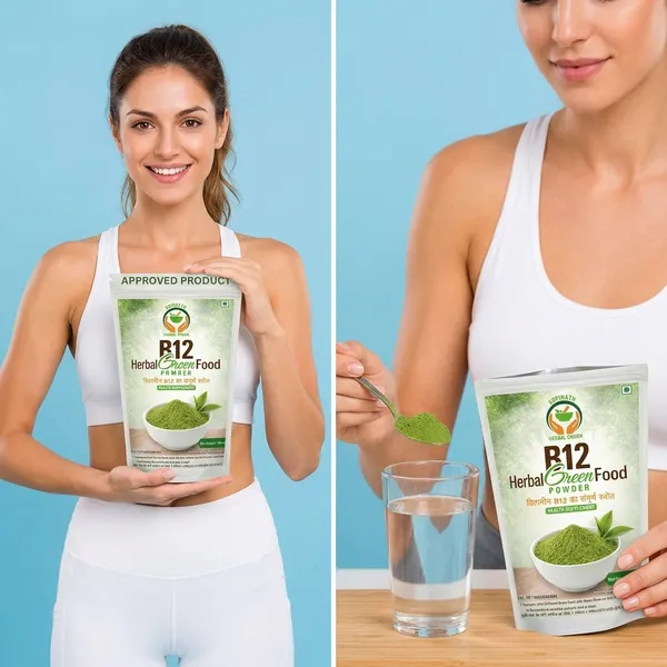 B12_Herbal_Green_Food_Powder_-_Natural_Nutritional_Supplement_(200G)_&_Herbal_Churn_-_Natural_Health_Supplement_For_Natural_Ayurvedic_Laxative_for_Constipation_Relief_|_Plant-Based_Herbal_Supplement,_Boosts_Energy_&_Digestion_&_Acidity_For_Men_&_WomeAnd_(200G)_(Combo_of_2)