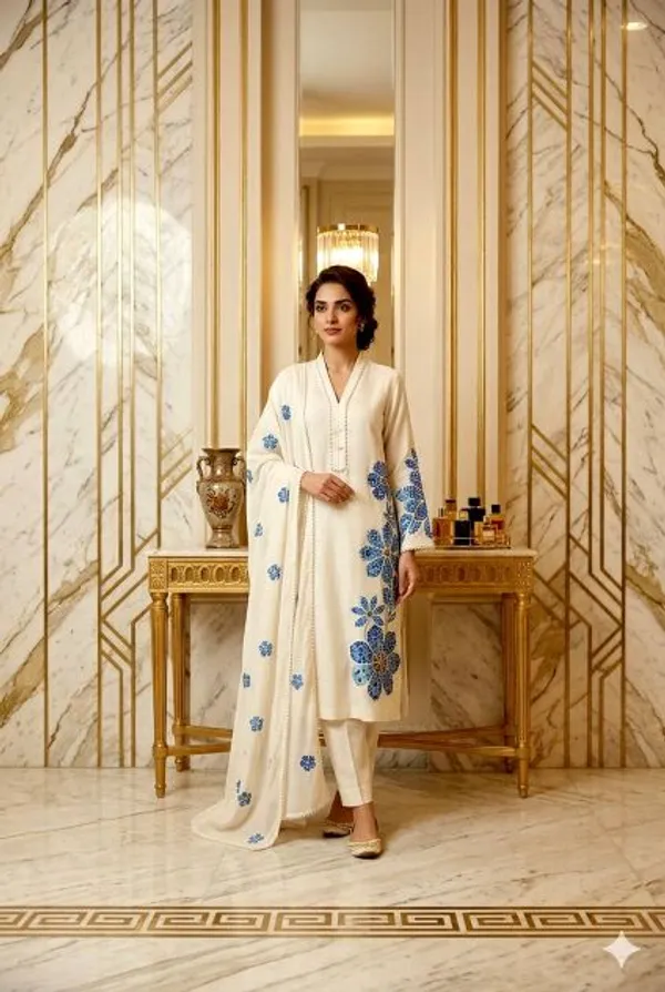 Off_White_And_Blue_Lilin_Printed_Kurti_Dupatta_For_Women