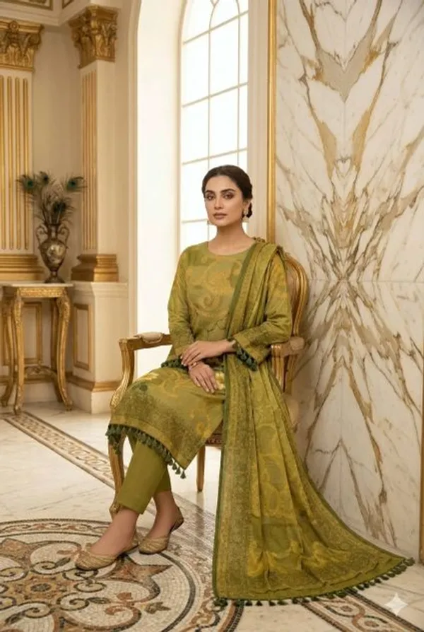 Green_Cotton_Relaxed_Kurti_With_Dupatta_For_Women