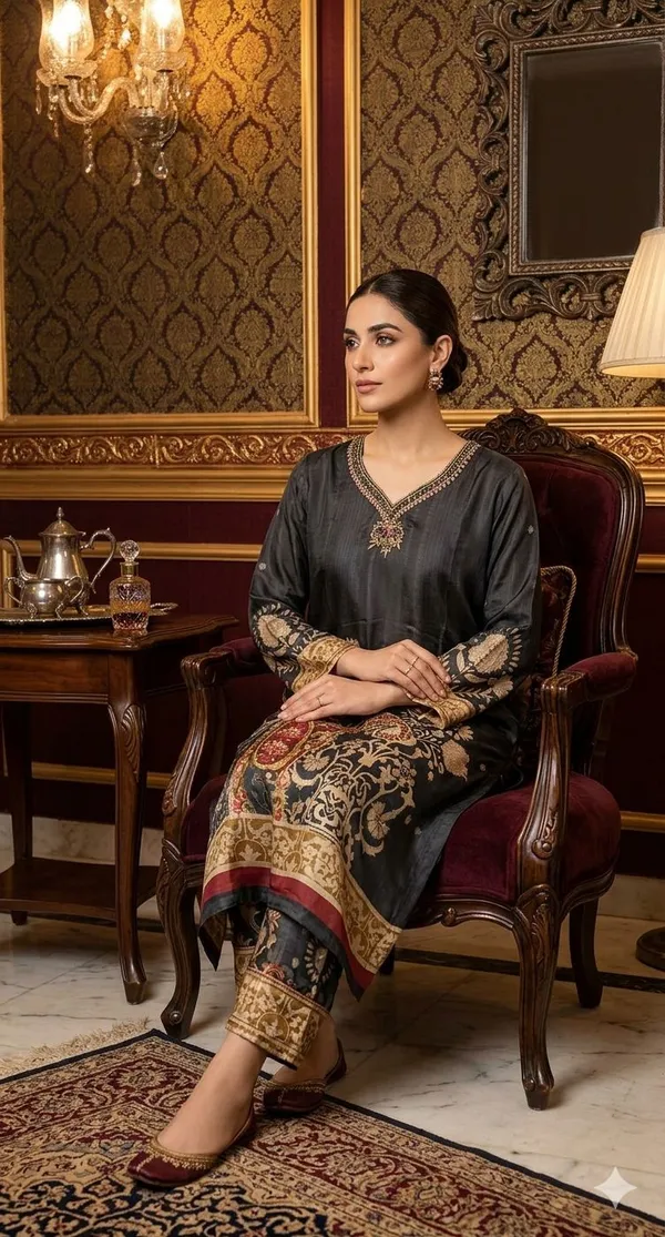Black_Crape_Embroidered_Kurti_For_Women