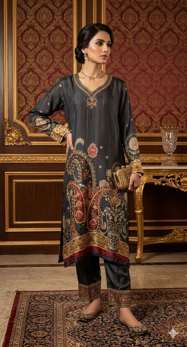Black_Crape_Embroidered_Kurti_For_Women