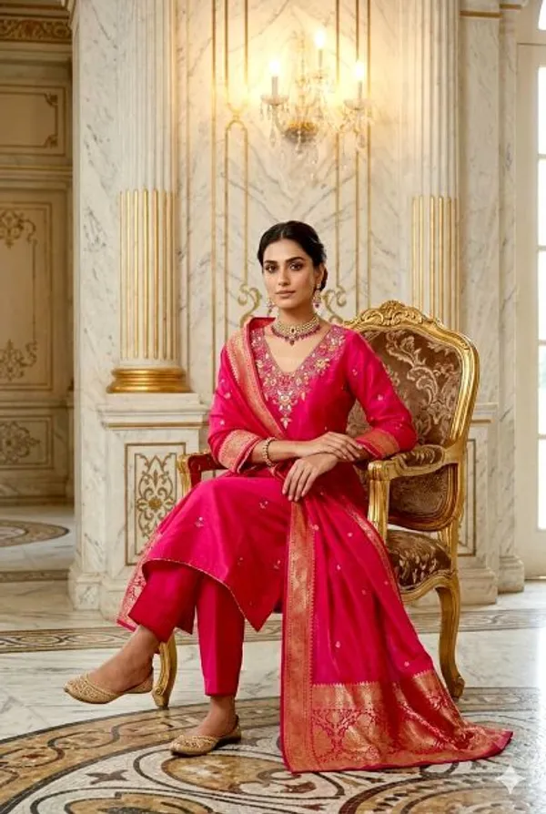 Pink_Roman_Silk_Festive_Kurti_Dupatta_For_Women