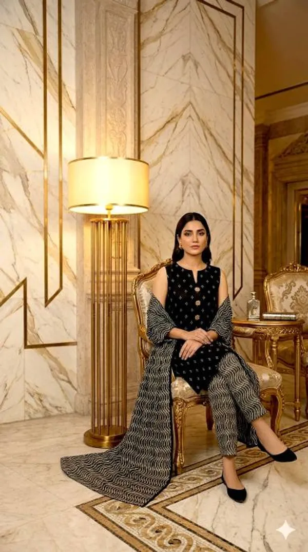 Black_Cotton_Printed_Kurti_Dupatta_For_Women