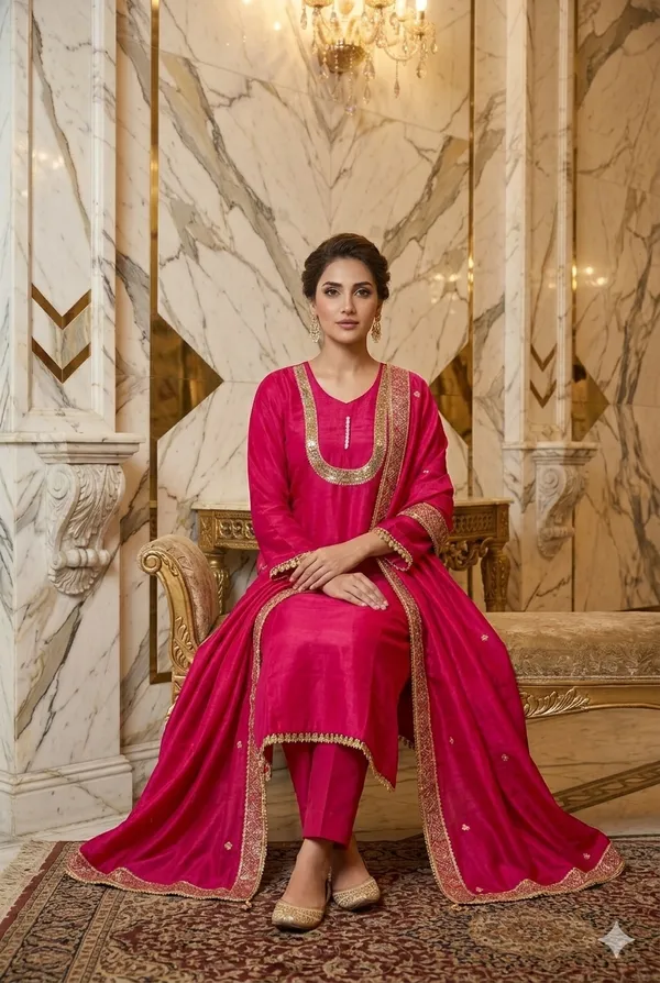 Pink_Silk_Festive_Kurti_Dupatta_For_Women