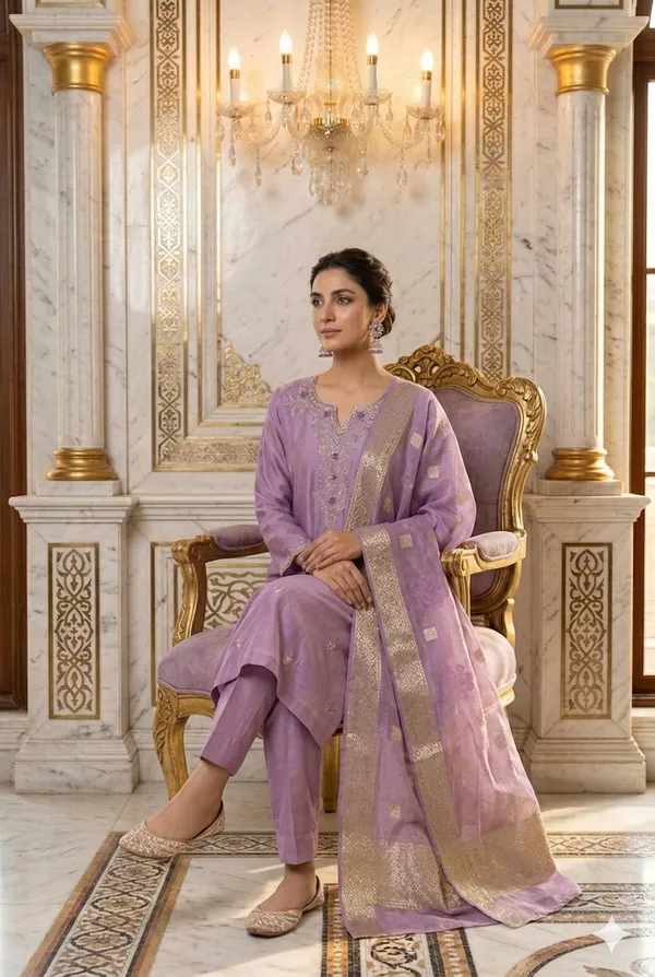 Light_Purple_Roman_Silk_Embroidered_Kurti_For_Women