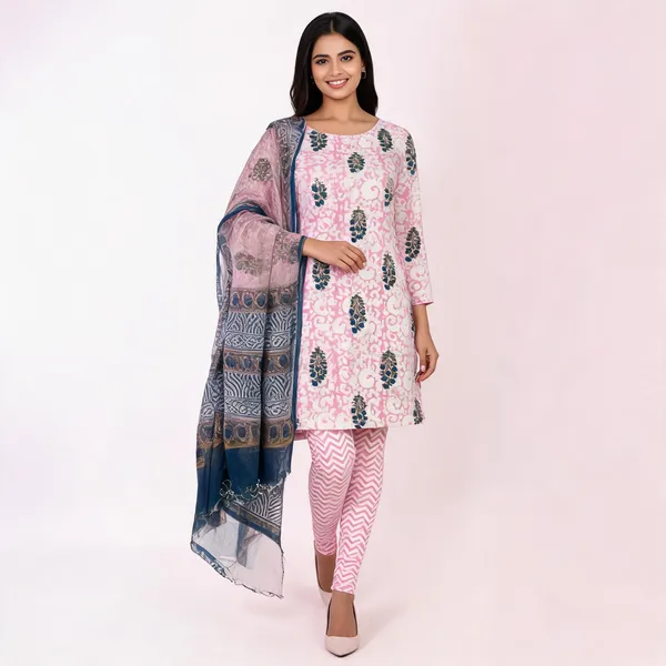 Unstiched_Multicolor_Soft_Cotton_Unstiched_Kurti_Set_With_Duppatta_For_Women