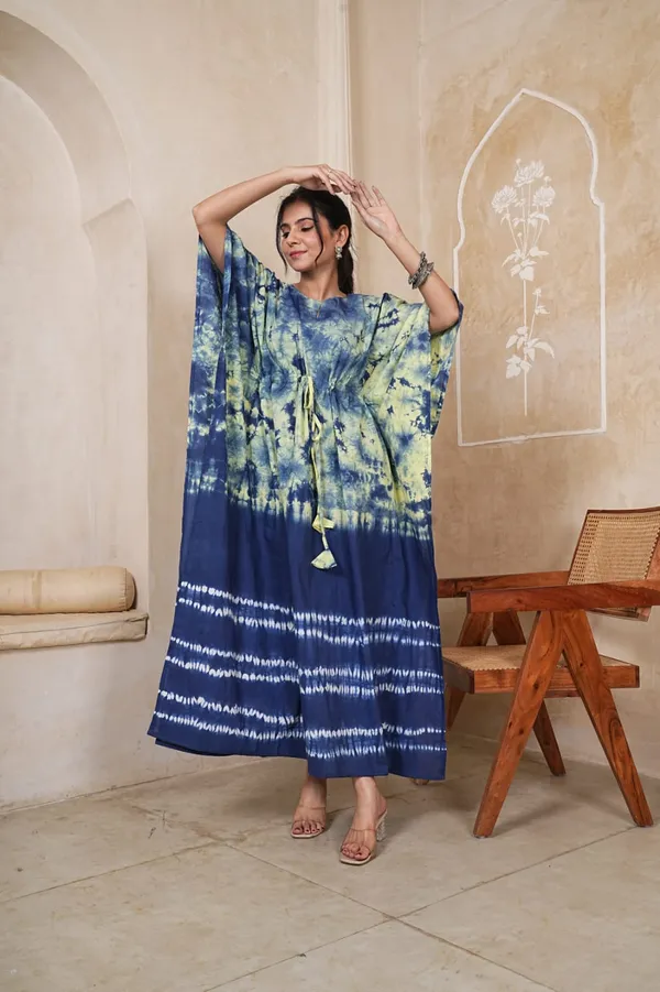 Multicolor_Soft_Cotton_Kaftan_Dress_For_Women