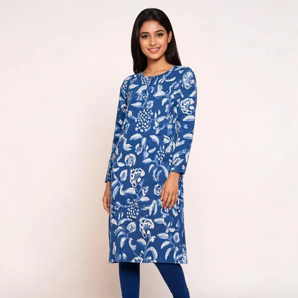 Unstiched_Blue_Soft_Cotton_Unstiched_Kurti_For_Women