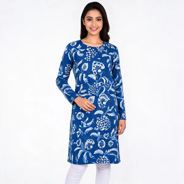 Unstiched_Blue_Soft_Cotton_Unstiched_Kurti_For_Women