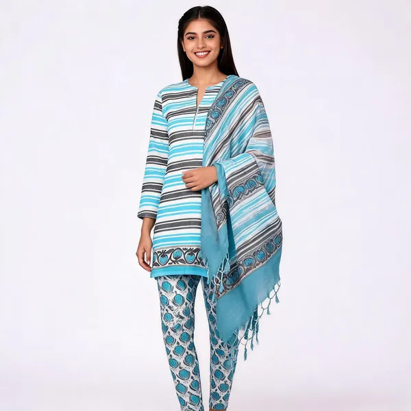 Unstiched_Multicolor_Soft_Cotton_Unstiched_Kurti_Set_With_Duppatta_For_Women