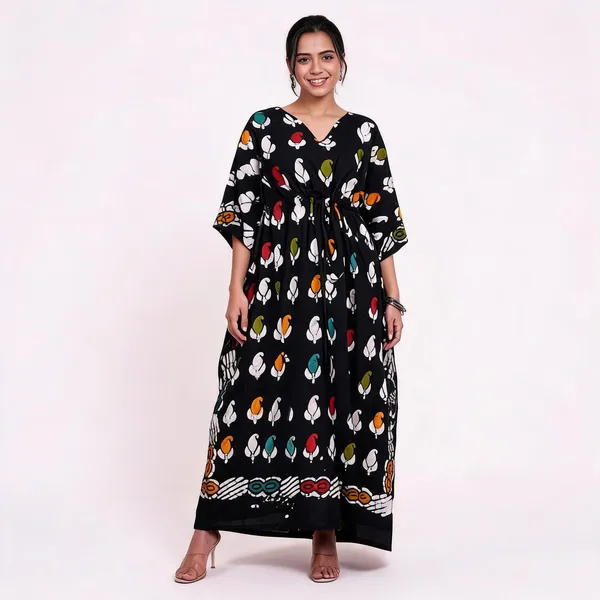 Black_Soft_Cotton_Kaftan_Dress_For_Women