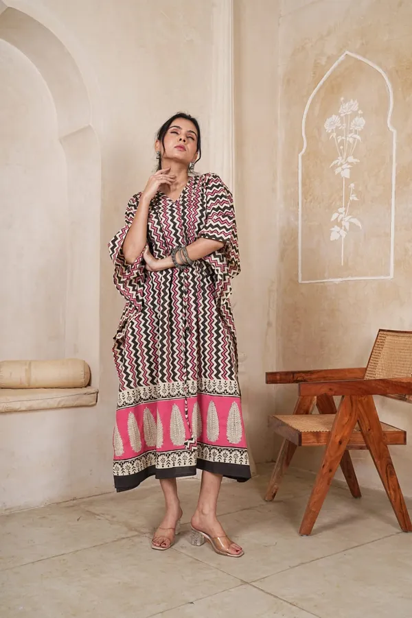 Multicolor_Soft_Cotton_Kaftan_Dress_For_Women