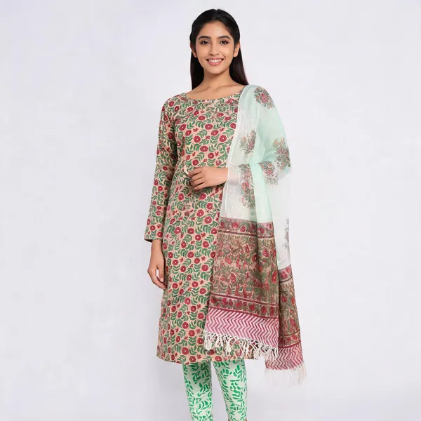 Unstiched_Multicolor_Soft_Cotton_Unstiched_Kurti_Set_With_Duppatta_For_Women