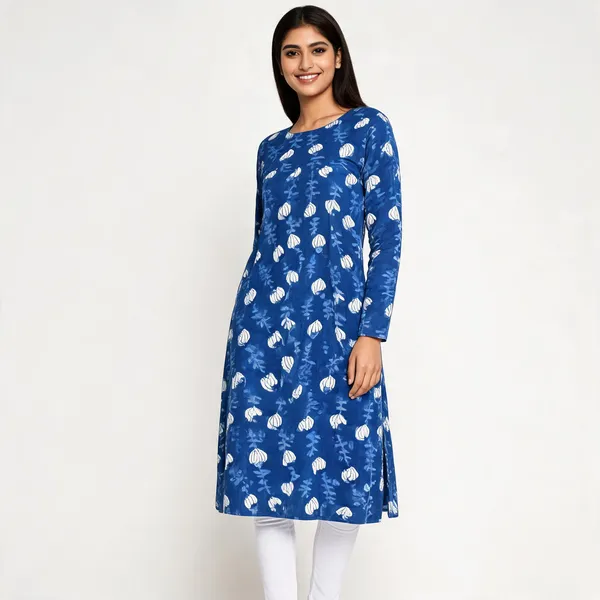Unstiched_Blue_Soft_Cotton_Unstiched_Kurti_For_Women