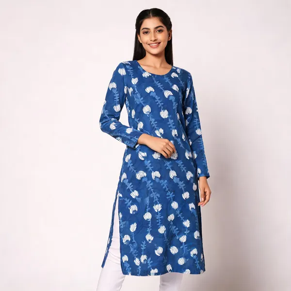 Unstiched_Blue_Soft_Cotton_Unstiched_Kurti_For_Women