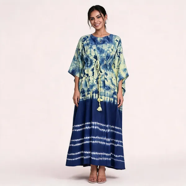 Multicolor_Soft_Cotton_Kaftan_Dress_For_Women