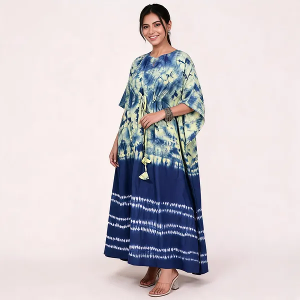 Multicolor_Soft_Cotton_Kaftan_Dress_For_Women