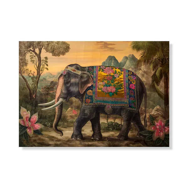 The_Golden_March_Auspicious_Decorated_Elephant_Print_Art