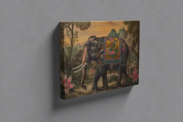 The_Golden_March_Auspicious_Decorated_Elephant_Print_Art