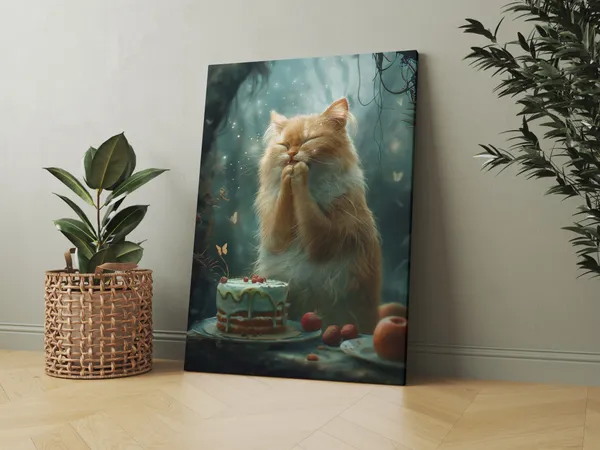 Fantasy_Praying_Cat_Canvas_Wall_Art