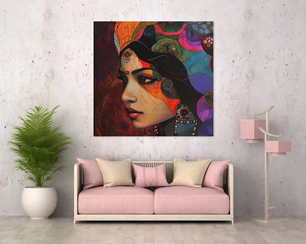 Mystical_Indian_Woman_Abstract_Canvas_Art