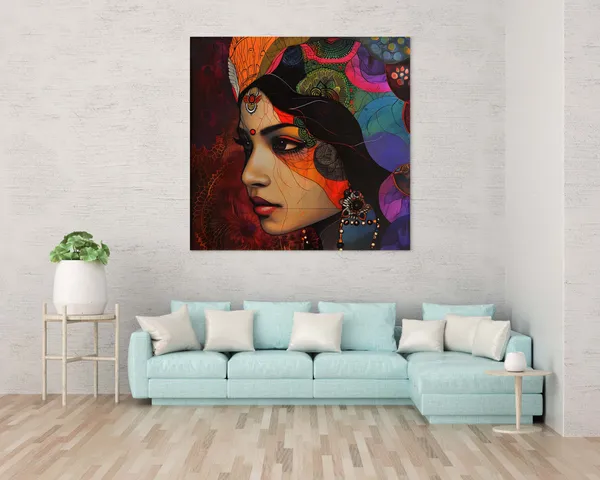 Mystical_Indian_Woman_Abstract_Canvas_Art