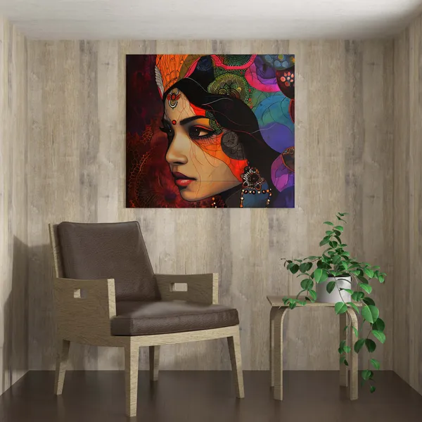 Mystical_Indian_Woman_Abstract_Canvas_Art