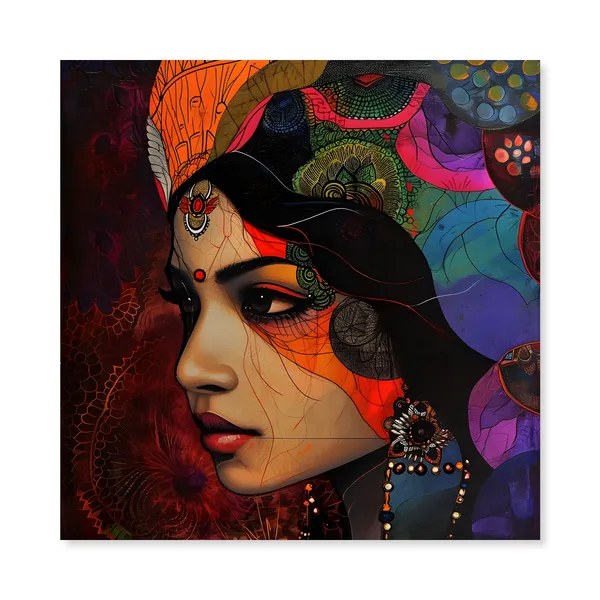 Mystical_Indian_Woman_Abstract_Canvas_Art