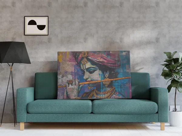 Abstract_Krishna_Flute_Canvas_Art