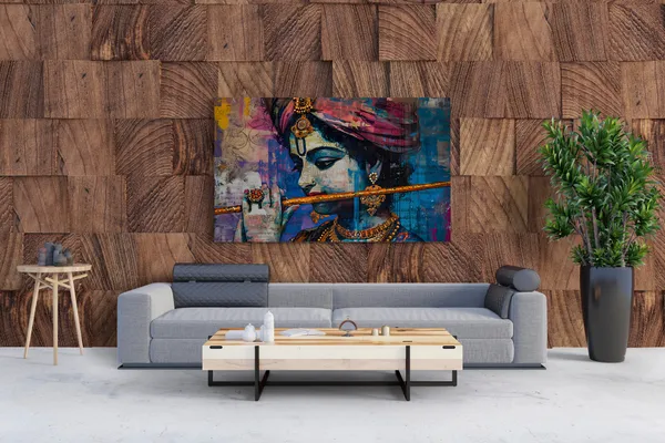 Abstract_Krishna_Flute_Canvas_Art