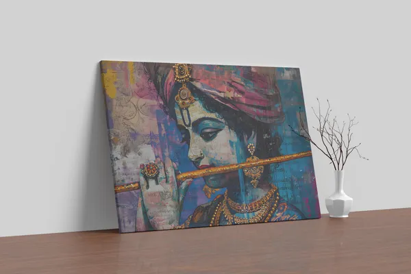Abstract_Krishna_Flute_Canvas_Art