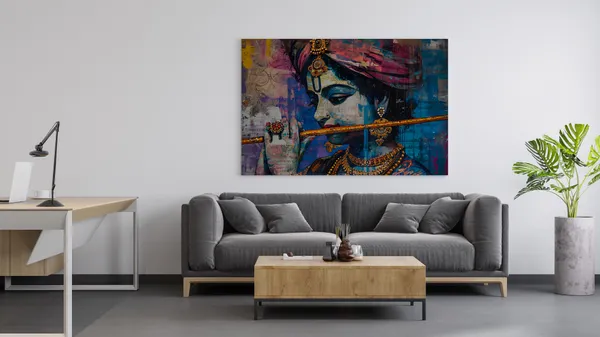 Abstract_Krishna_Flute_Canvas_Art