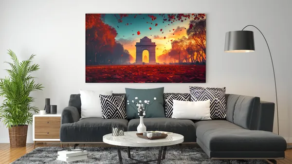 India_Gate_Autumn_Sunset_Canvas_Art
