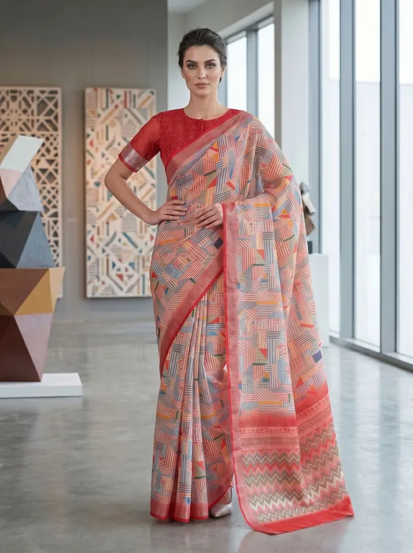 Pink_Multi_Art_Silk_Cotton_Digital_Printed_Saree_with_Silver_Zari_Border