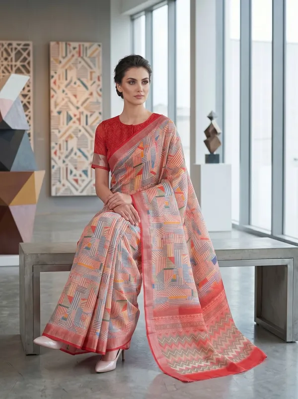 Pink_Multi_Art_Silk_Cotton_Digital_Printed_Saree_with_Silver_Zari_Border